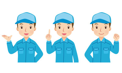 作業員　男性　表情セット