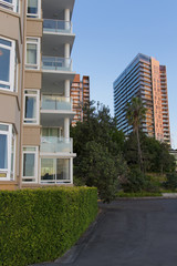 Obraz na płótnie Canvas Apartment buildings at Pyrmont in Sydney, Australia. Apartment blocks Sydney, Australia