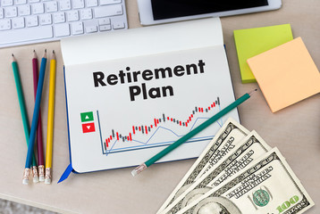 Retirement Plan time to money saving for retirement concept