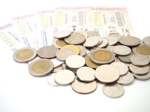 Coins on Thai lottery