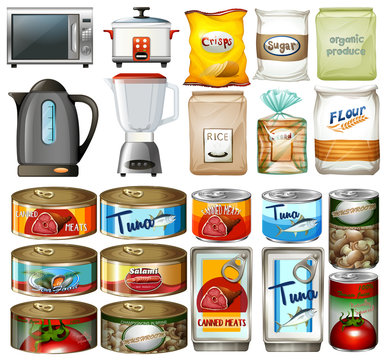 Canned Food And Electronic Kitchen Devices