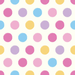 Polka dot pastel seamless pattern background.