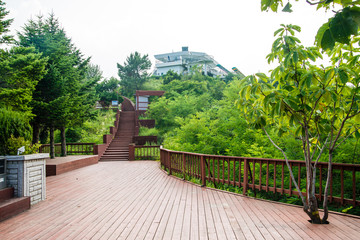 Fototapeta na wymiar Goseong unification observatory park to see North Korea