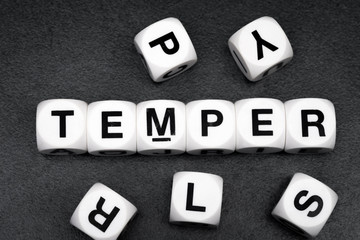 Obraz premium word temper on toy cubes