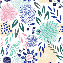 Fototapety  Seamless vector floral pattern