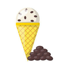 Vector cartoon chocolate crisps ice cream balls