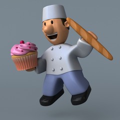 Cartoon baker - 3D Illustration