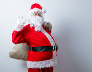 Funny Santa Claus with sack