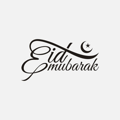 creative eid mubarak calligraphy with moon and sta