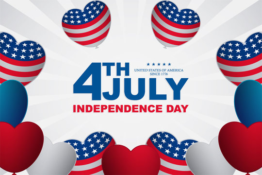 fourth july creative banner with text in the middle, independence day