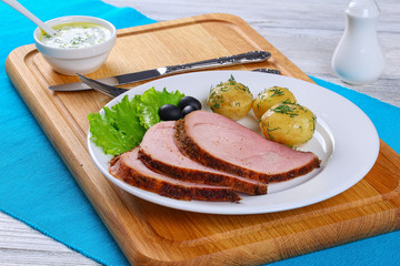 delicious spicy Beef Roast cut in slices