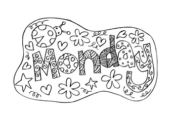 Sketchy Monday text, day of the week.