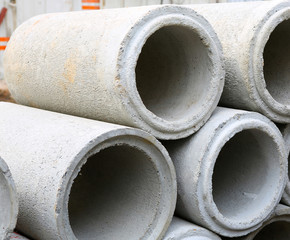 Industrial concrete pipe for building construction.