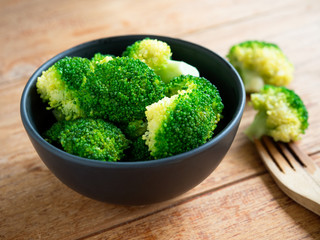 Boiled broccoli vegetable.