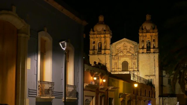 Night view of Santo Domingo de Guzman church - Oaxaca, Mexico