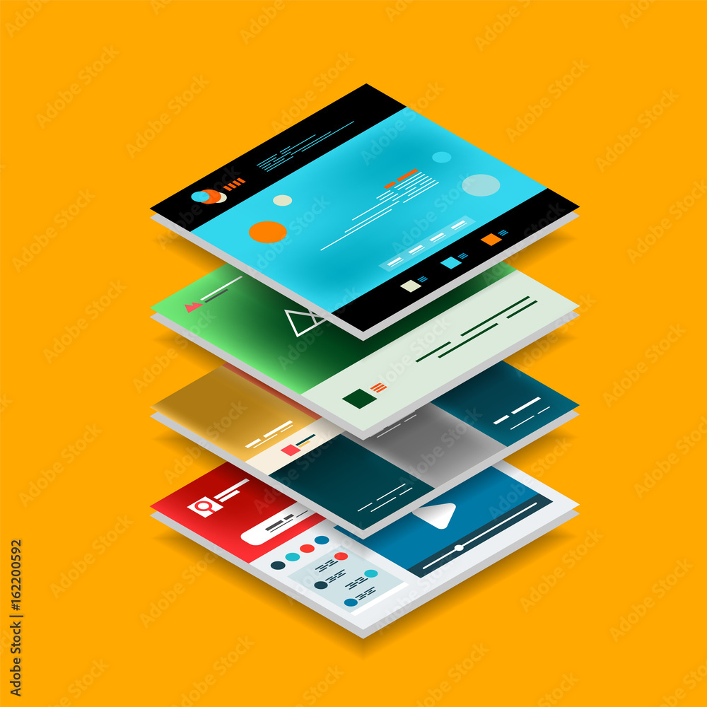 Wall mural vector web site page design development concept