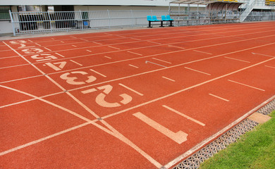Number on running track.