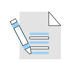 Fototapeta premium Sheet draw ideas icon vector illustration design graphic