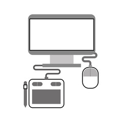 Computer electronic work icon vector illustration design graphic