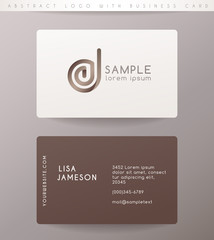 Creative Letter Logo Design with Business Card Template : Vector Illustration
