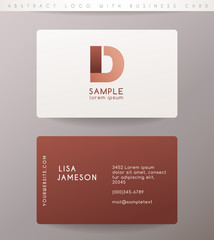 Creative Letter Logo Design with Business Card Template : Vector Illustration