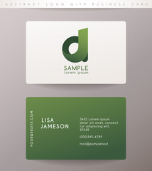 Creative Letter Logo Design with Business Card Template : Vector Illustration