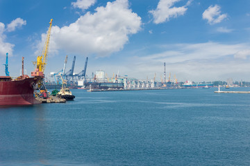 Part of the sea cargo port