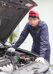 Auto mechanic check engine car