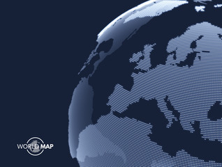 Africa and Europe. Earth globe. Global business marketing concept. Dotted style. Design for education, science, web presentations. © Login