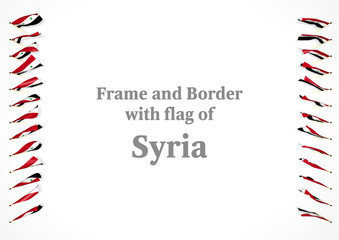 Fototapeta premium Frame and border with flag of Syria. 3d illustration
