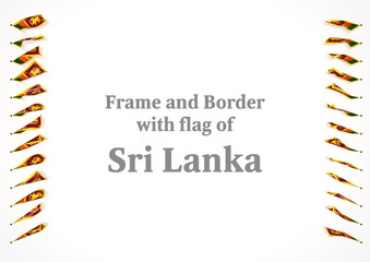 Frame and border with flag of Sri Lanka. 3d illustration