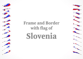 Frame and border with flag of Slovenia. 3d illustration