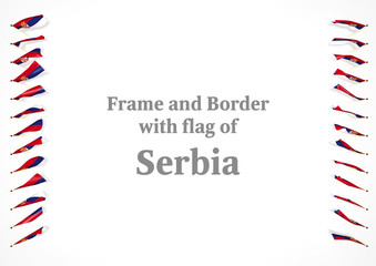 Obraz premium Frame and border with flag of Serbia. 3d illustration