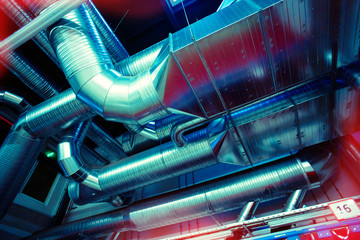 Ventilation pipes and ducts of industrial air condition