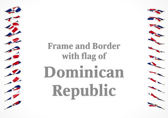 Frame and border with flag of Dominican Republic. 3d illustration