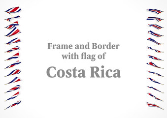 Obraz premium Frame and border with flag of Costa Rica. 3d illustration