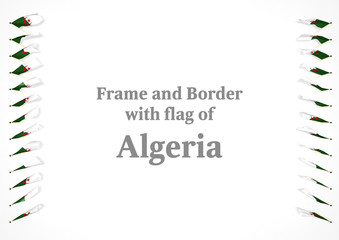 Frame and border with flag of Algeria. 3d illustration