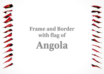 Obraz premium Frame and border with flag of Angola. 3d illustration