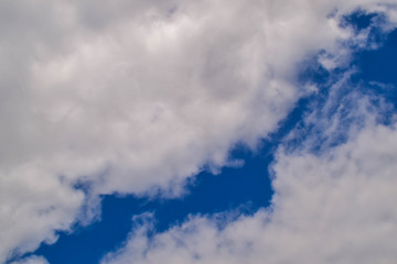 White clouds against the blue sky