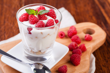 yogurt with muesli and berries
