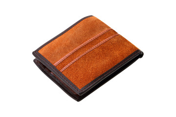 Leather wallet isolated on white background