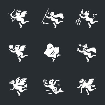 Vector Set of Fantasy characters Icons.