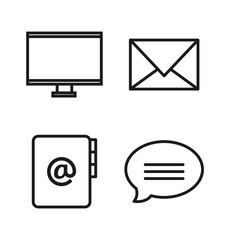 Hand drawn communication related icons over white background vector illustration