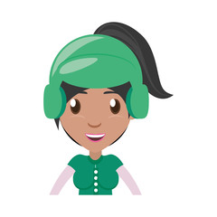 girl face cartoon icon vector illustration graphic design