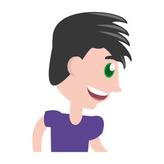 Boy face cartoon icon vector illustration graphic design