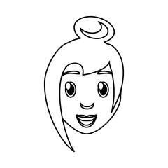 girl face cartoon icon vector illustration graphic design
