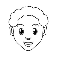 Boy face cartoon icon vector illustration graphic design