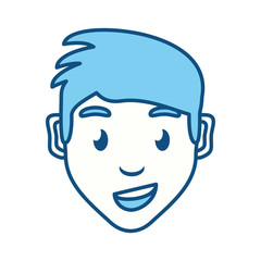 Boy face cartoon icon vector illustration graphic design