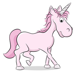 rosa Cartoon Einhorn