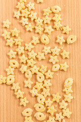 Cereal on wooden floor